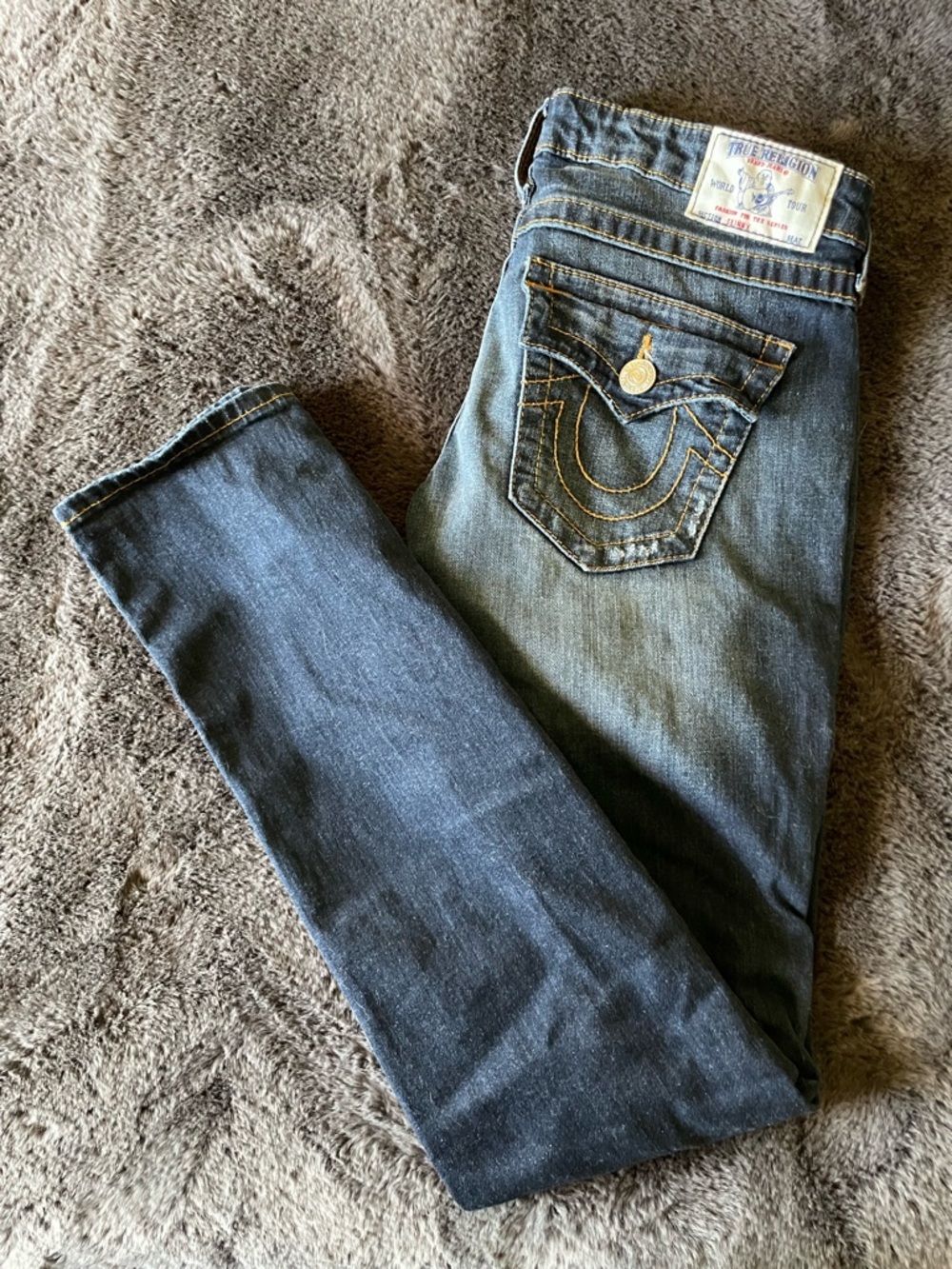 True Religion Women’s Dark Blue Slim Straight Jeans